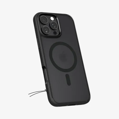 Antichoc iPhone 16 Pro Max Transparent Noir Magsafe Original Spigen Ultra Hybrid Mag Made in Korea