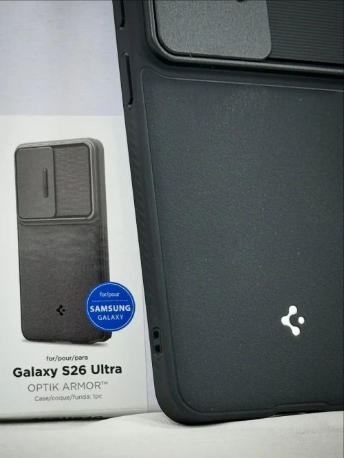 Antichoc Samsung S26 Ultra Spigen Optik Armor Original Coque Galaxy S26 Ultra Protection Camera Coulissante Case Made in Korea Haute de Gamme