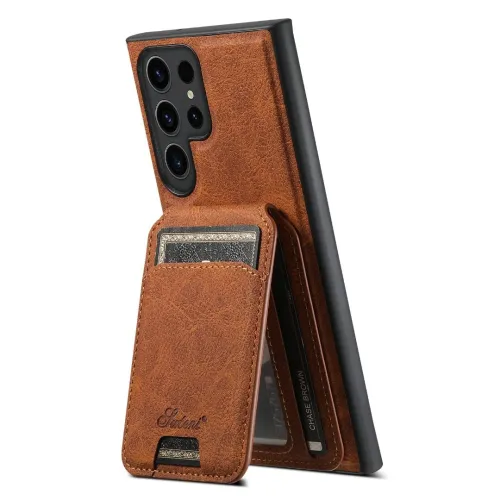 Antichoc Galaxy s23 Ultra Pochette Luxe Avec Porte Carte - Marron