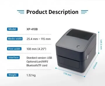 IMPRIMANTE CODE BARRE XPRINTER XP-410B USB+LAN+BT