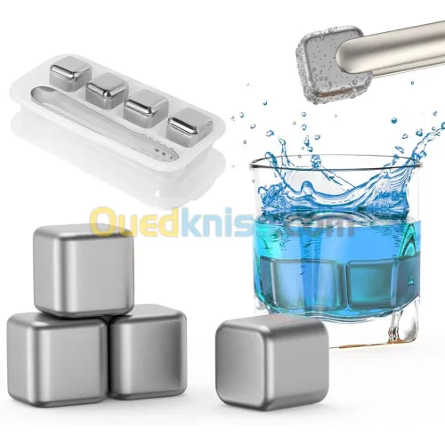 Pierres de glaçons réutilisables en acier inoxydable pour votre boisson مكعبات الثلج للتبريد  