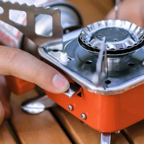 Mini réchaud à gaz pliable en métal pour camping  موقد غاز محمول