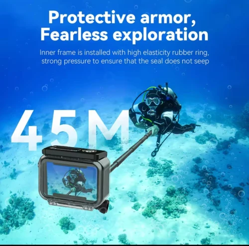 Caisson étanche 45m Telesin pour Dji osmo action 5 pro action 4 et action 3