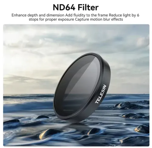 Pack filtres cpl et nd8 nd16 nd32 pour dji action 5 pro action 4 rt action 3 la marque Telesin