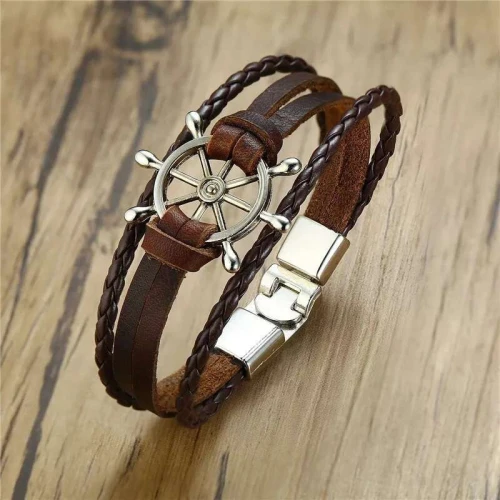Bracelet pour hommes en cuir veritable produits importation 