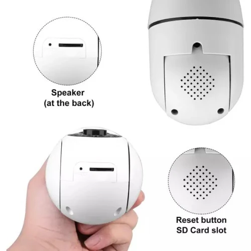  Caméra à ampoule Wifi sans fil à 360 degrés, Version nocturne, sécurité