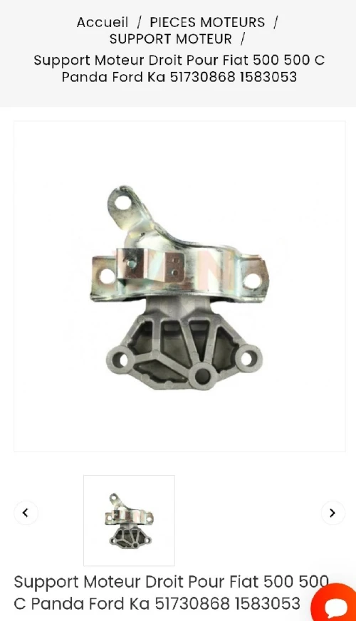 Support Moteur Droit Four Fiat 500 Cpanda Ford kz
