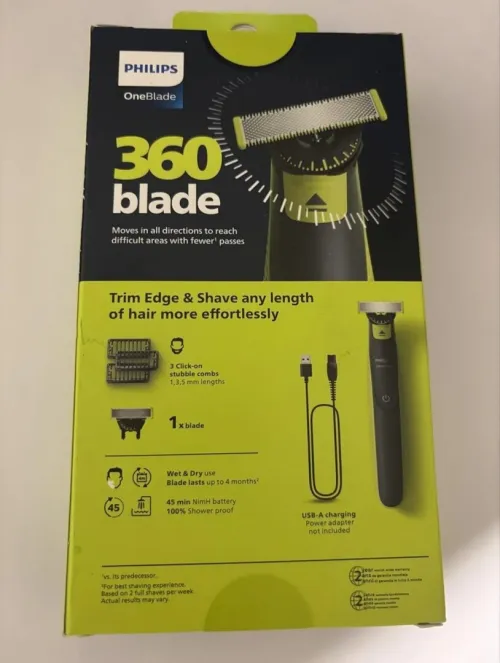 Philips One Blade 360 QP2724/23 Tondeuse Cheveux & Barbe Noir/Vert