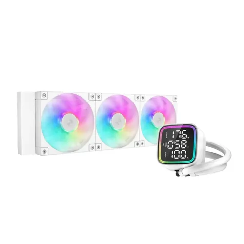 WATER COOLING  DEEPCOOL LD360 ARGB WHITE AIO 360MM AVEC ÉCRAN CPU INTÉGRÉ ET POMPE GEN 5 PRO