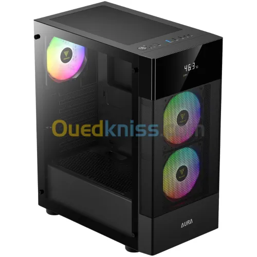  BOITIER GAMDIAS AURA GC5 3 FANS DIGITAL DISPLAY BLACK