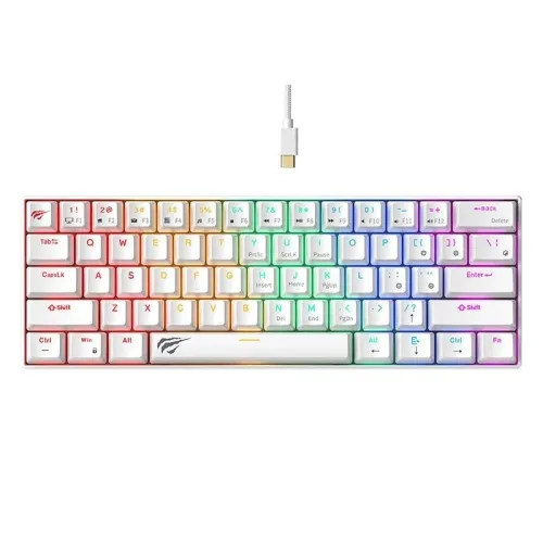 CLAVIER MECANIQUE HAVIT KB903L 60% RGB RED SWITCH WHITE