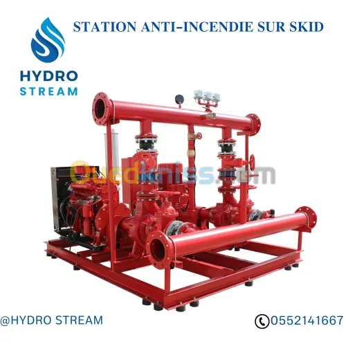 STATION DE POMPAGE AEP _ ANTI INCENDIE SUR SKID _ RIA POTEAU _ RACCORD SYMÉTRIQUE_ POMPE JOKY _ VASE