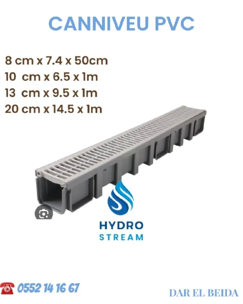 CANIVEAU PLASTIQUE PVC TAMPON REGARD PISCINE GARAGE