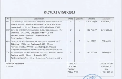 Cuves industrielles de stockage