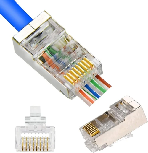 Connecteur RJ45 Métallique Cat6A FTP/STP EZ Pass 24-23AWG Golden (100Pcs/S)