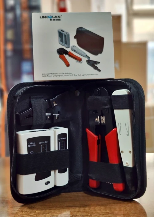 Kit Outillage Réseaux 4Pcs (Pince_Outil de brassage et dénudage_Testeur)