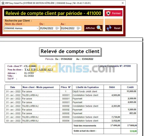 Logiciel de GESTION HÔTELIÈRE - Version Starter - برنامج لتسيير الفندقي
