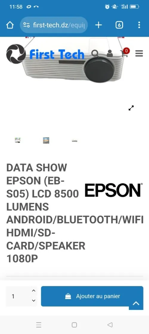 Data show Epson 8500 lumens