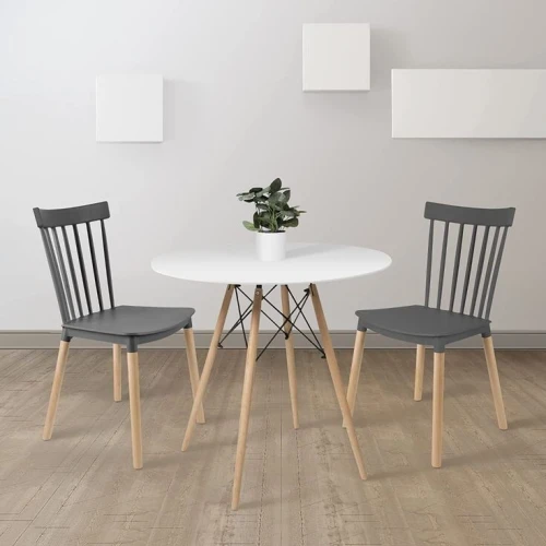 Chaise bistrot en blanc noir gris et Crème