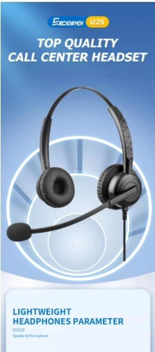 Casque téléphonique antique à réduction de bruit pour centre d'appels U25