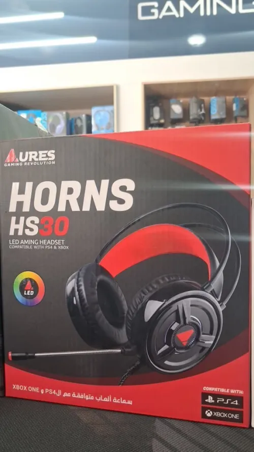 Casque Gaming AURES HORNS HS30 LED  Jack 3.5 mm, Haut-Parleurs 50 mm & Micro Ajustable