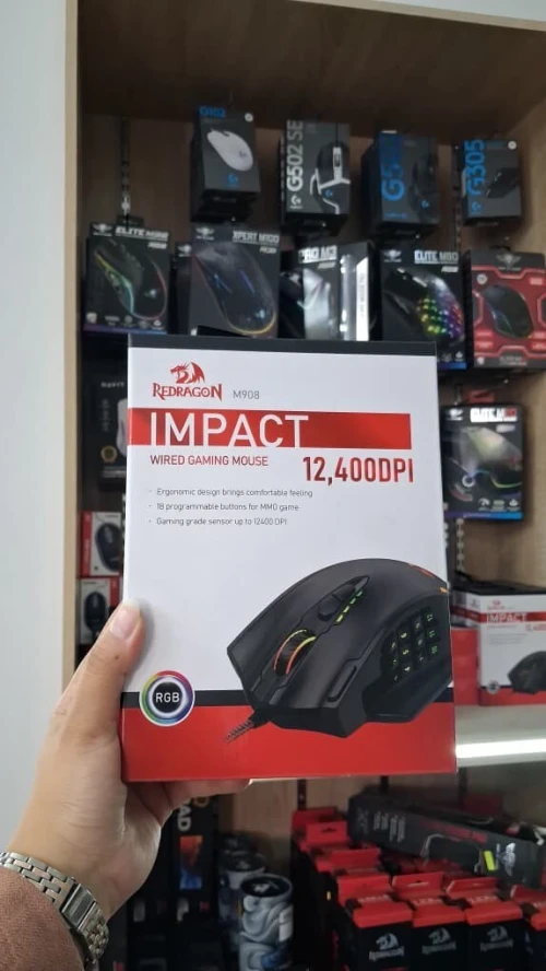 Souris Gaming Redragon M908 Impact RGB  12400 DPI 18 Boutons Programmables