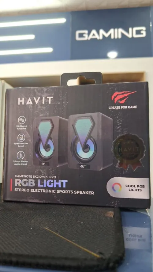 Haut-Parleurs Gaming HAVIT SK210 MINI RGB  USB & Jack 3.5 mm