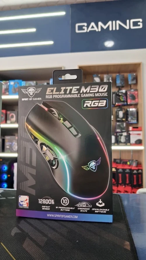 Souris Gaming Spirit Of Gamer ELITE-M30 RGB 12800 DPI 10 Boutons Programmables