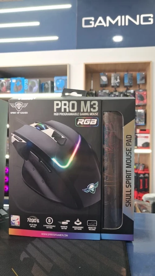 Souris Gaming Spirit Of Gamer PRO-M3 RGB 3200 DPI 7 Boutons Programmables