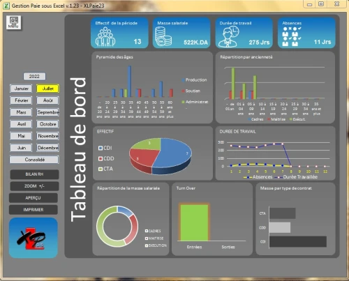 Gestion Paie+RH Excel