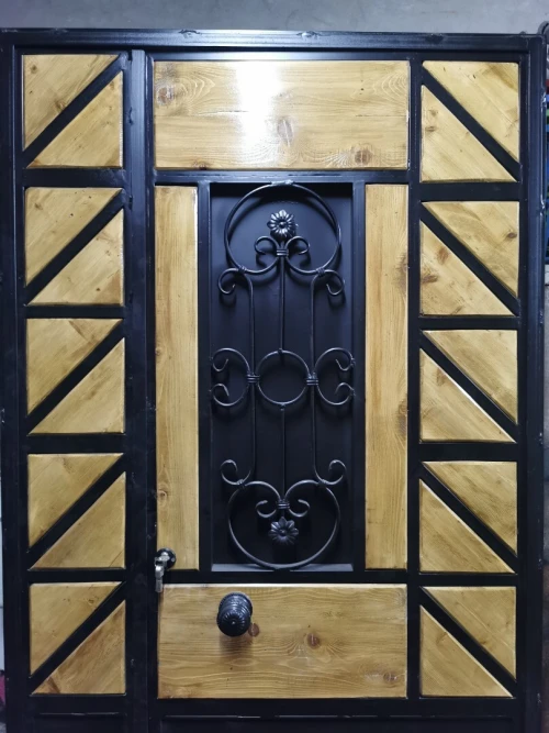 Portes d'entrée lourdes en bois et metal