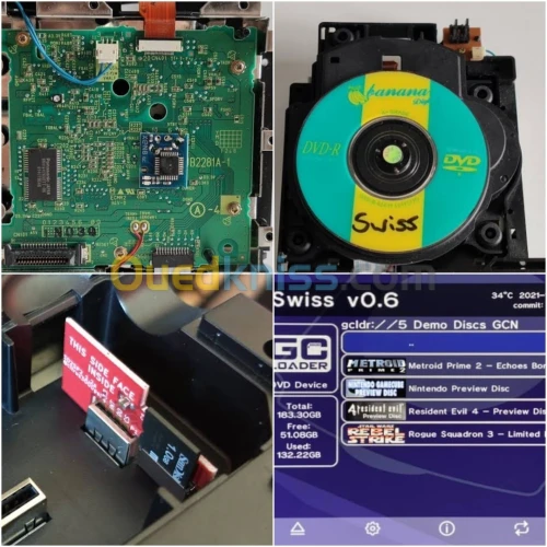 GameCube Installation Puce Xeno+SD2SP2+SWISS BOOT CD