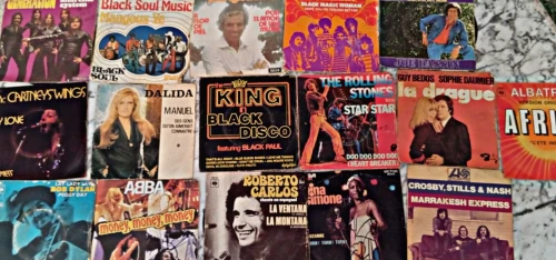 مجموعة أسطوانات فونوغراف قديمة (فينيل) - Vinyles Vintage