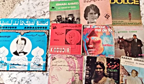 مجموعة أسطوانات فونوغراف قديمة (فينيل) - Vinyles Vintage