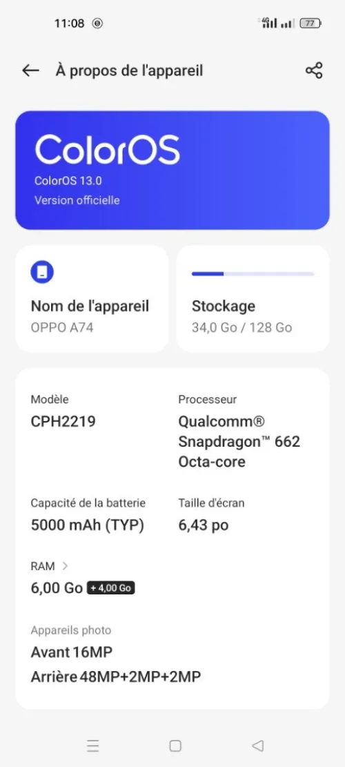 Oppo a74