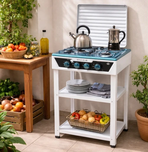 Nv Rechaud inox 4 feu + table GoldStar