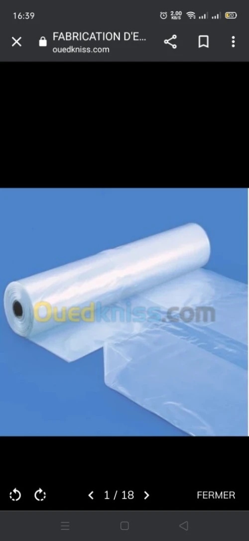 Fabrication des sacs en plastique 