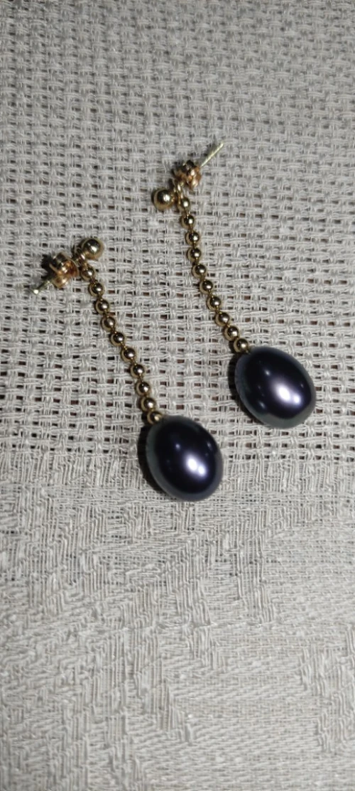 Perles de Tahiti en boucle OR 750