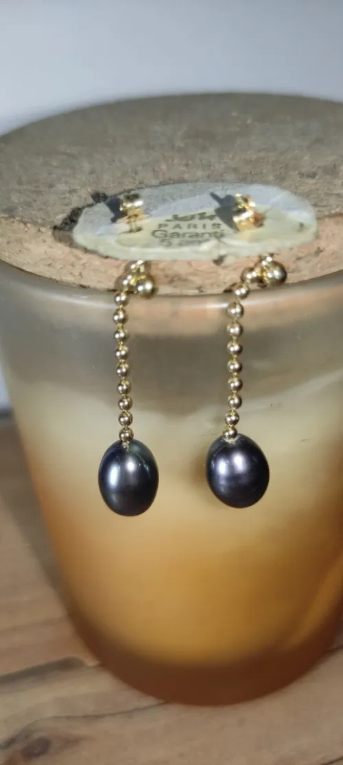 Perles de Tahiti en boucle OR 750