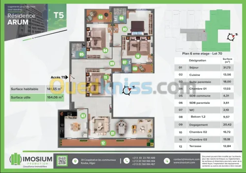 Vente Appartement F5 Alger Hussein dey