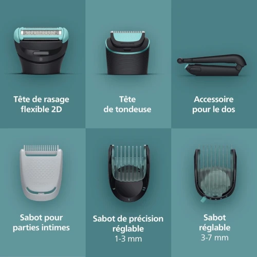 PHILIPS BODY GROOMER SERIES 7000 TENDEUSE DE CORPS ET ZONE INTIME