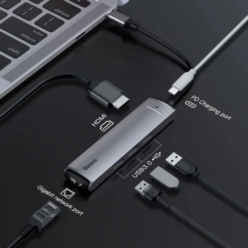 BASEUS CAHUB-J0G TYPE C HUB 6 IN 1