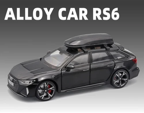 Audi RS6 Miniature 1:32 Modèle Métal Noir Ultra Réaliste