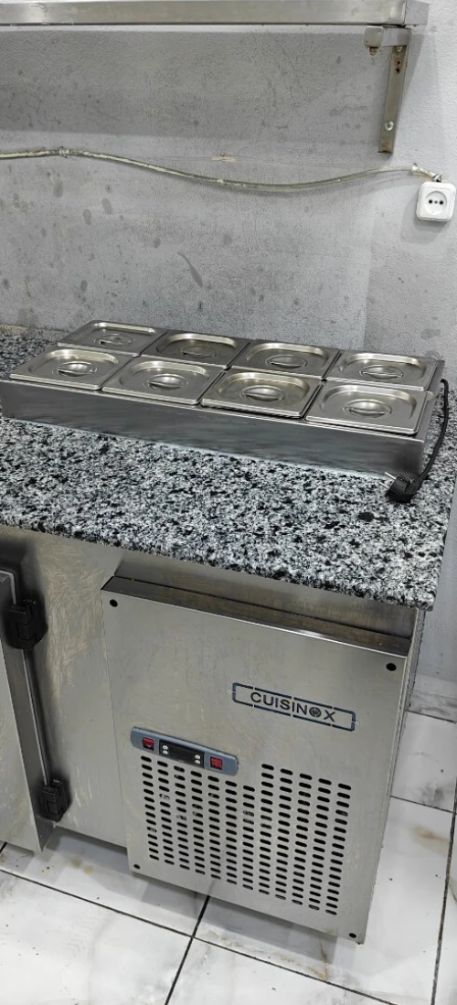 table marbre frigo réfrigéré 8 bacs cuisinox