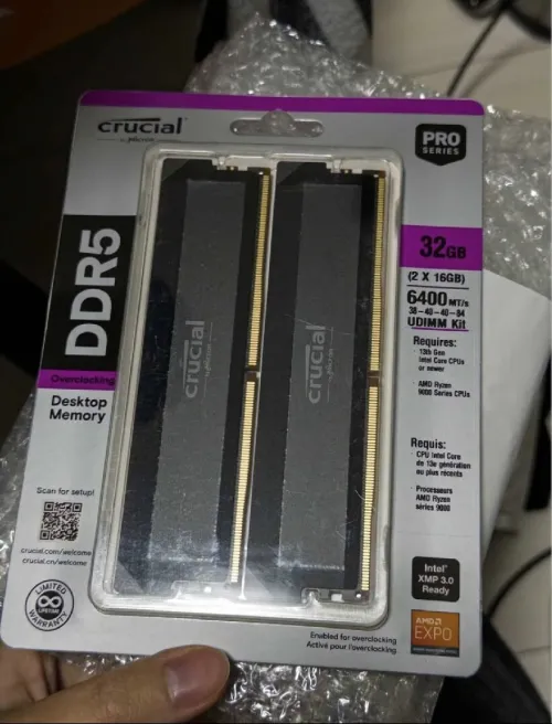 Crucial ddr5 32 (16GB *2). 6400 mhz