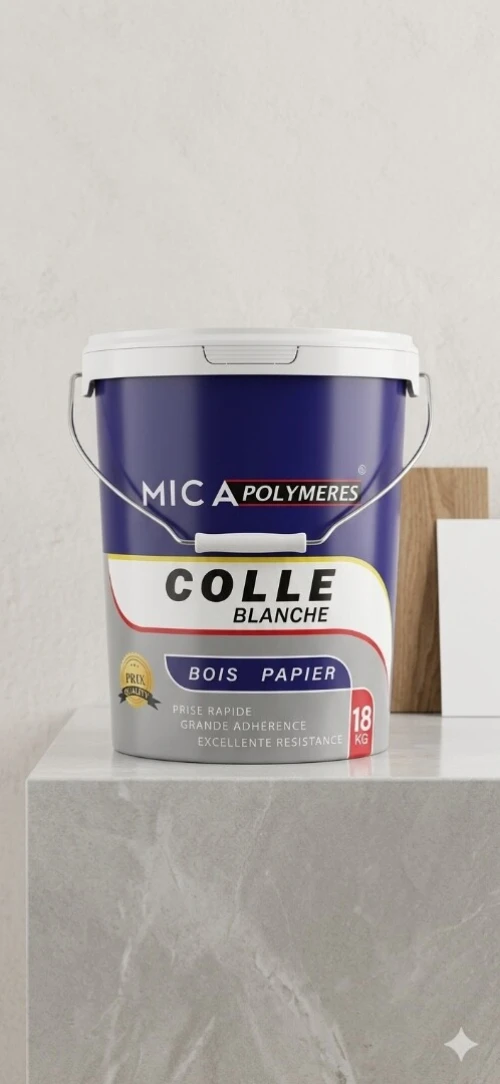 Colle blanche Mica Polymères pour papier et bois