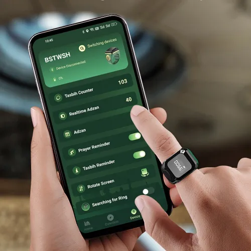 Bague de Zikr Numérique  Bluetooth avec Affichage OLED
