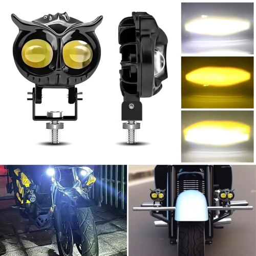 Phare LED Moto Hibou Antibrouillard - 1 Pièce Haute Puissance