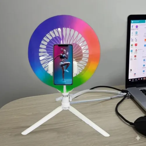 Ring Light RGB avec Ventilateur Intégré  Support Ajustable