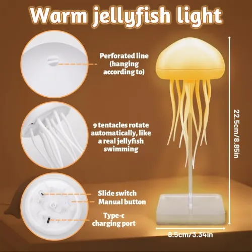 Lampe LED Méduse Dégradée RGB  Effet Tentacules Animés